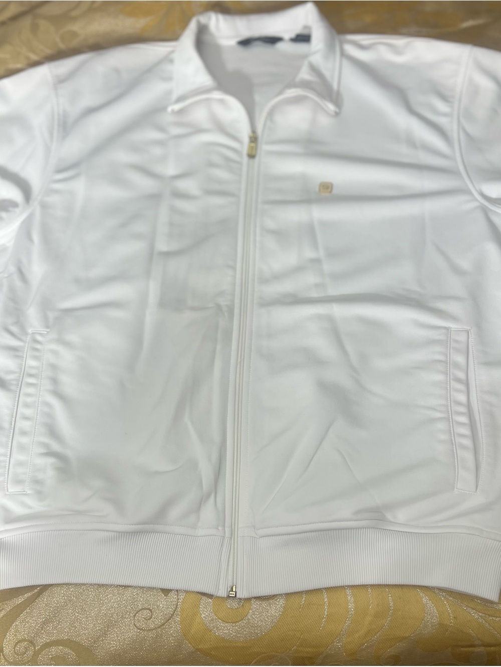 Vintage Sean John White Track Jacket XXL Y2K Gold Crest Logo Full Zip